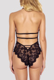Fashion Sexy Patchwork Hollowed Out See-through Backless Lingerie