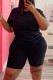 Fashion Casual Solid Basic O Neck Plus Size Two Pieces