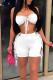 Sexy Solid Patchwork Frenulum Strapless Sleeveless Two Pieces