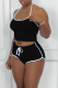 Sportswear Solid Patchwork Halter Sleeveless Two Pieces