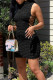Fashion Sexy Solid Bandage Hollowed Out Turtleneck Sleeveless Dress