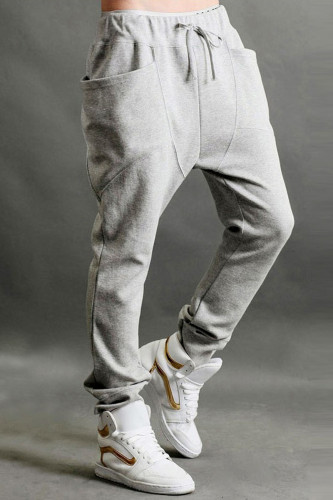 Casual Solid Split Joint Pocket Harlan Mid Waist Harlan Solid Color Pants