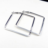Fashion Solid Hollowed Out Geometric Square Earrings