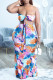 Fashion Sexy Print Bandage Backless Strapless Plus Size Two Pieces