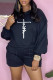 Fashion Casual Print Basic O Neck Long Sleeve Two Pieces