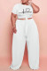 Casual Print Bandage Patchwork O Neck Plus Size Two Pieces