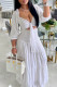Fashion Sexy Solid Bandage V Neck Three Quarter Two Pieces