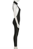 Sexy Casual Sportswear Solid Backless Turtleneck Skinny Jumpsuits