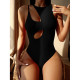Fashion Sexy Solid Hollowed Out Patchwork Swimwears (With Paddings)