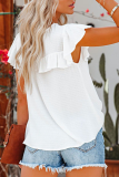 Casual Solid Lace O Neck T-Shirts