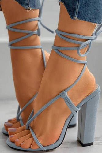 Fashion Casual Bandage Patchwork Round Out Door Shoes