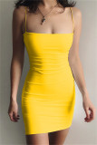 Fashion Sexy Solid Backless Spaghetti Strap Sleeveless Dress Dresses