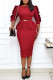 Casual Solid Patchwork Stringy Selvedge O Neck One Step Skirt Dresses