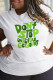 Casual Daily Print Patchwork Letter O Neck T-Shirts