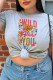 Casual Street Print Letter O Neck T-Shirts