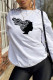 Casual Daily Print Patchwork O Neck Tops