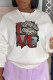 Fashion Print Patchwork O Neck Tops