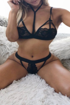 Sexy Solid Lace Hollowed Out Valentines Day Lingerie