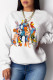 Casual Cute Print Patchwork O Neck Tops