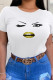 Casual Simplicity Print Patchwork O Neck T-Shirts