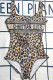 Fashion Sexy Leopard Backless Letter Swimwears