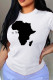 Street Vintage Print Patchwork O Neck T-Shirts