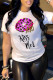 Fashion Casual Lips Printed Letter O Neck T-Shirts