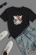 Street basis Print Patchwork O Neck T-Shirts