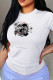 Fashion Casual Print Patchwork O Neck T-Shirts