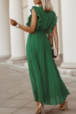 Casual Elegant Solid Patchwork V Neck A Line Dresses