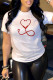 Fashion Street Print Patchwork O Neck T-Shirts