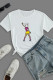 Fashion Daily Print Patchwork O Neck T-Shirts