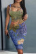 Fashion Sexy Print Basic U Neck Vest Dress