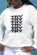 Fashion Street Print Patchwork Letter O Neck Tops