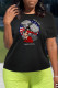 Fashion basis Print Patchwork O Neck T-Shirts