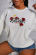 Casual Vintage Print Patchwork O Neck Tops