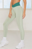 Casual Sportswear Solid Patchwork High Waist Skinny Trousers