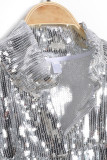 Casual Street Solid Tassel Sequins Patchwork Turndown Collar Outerwear