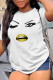 Sweet Daily Print Patchwork O Neck T-Shirts
