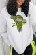 Fashion Street Print Patchwork O Neck Tops
