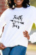 Fashion Street Print Patchwork O Neck Tops