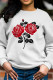 Fashion Street Print Patchwork O Neck Tops