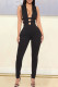 Fashion Sexy Solid Hollowed Out V Neck Skinny Jumpsuits