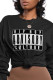 Casual Vintage Print Letter O Neck Tops