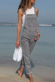 Casual Solid Patchwork Square Collar Harlan Jumpsuits
