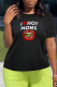 Daily Vintage Lips Printed Patchwork O Neck T-Shirts