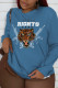Casual Vintage Animal Print Patchwork O Neck Tops
