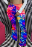 Fashion Casual Print Tie-dye Regular High Waist Trousers