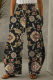 Fashion Casual Print Patchwork Pocket Regular High Waist Trousers