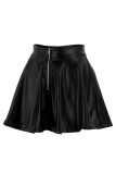 Fashion Casual Solid Basic Regular High Waist Skirt